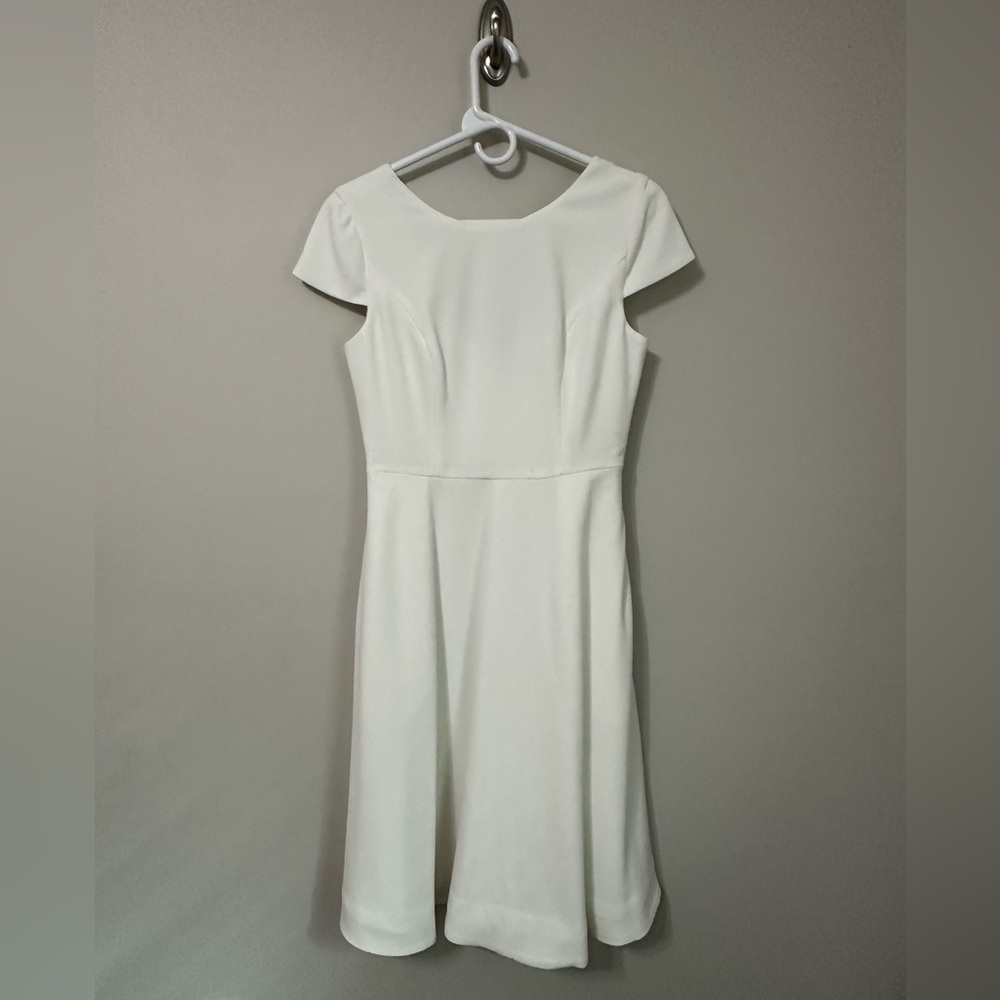 Dress the Population Livia Fit and Flare Dress in Ivory Bride Bridal A Line - Picture 4 of 11